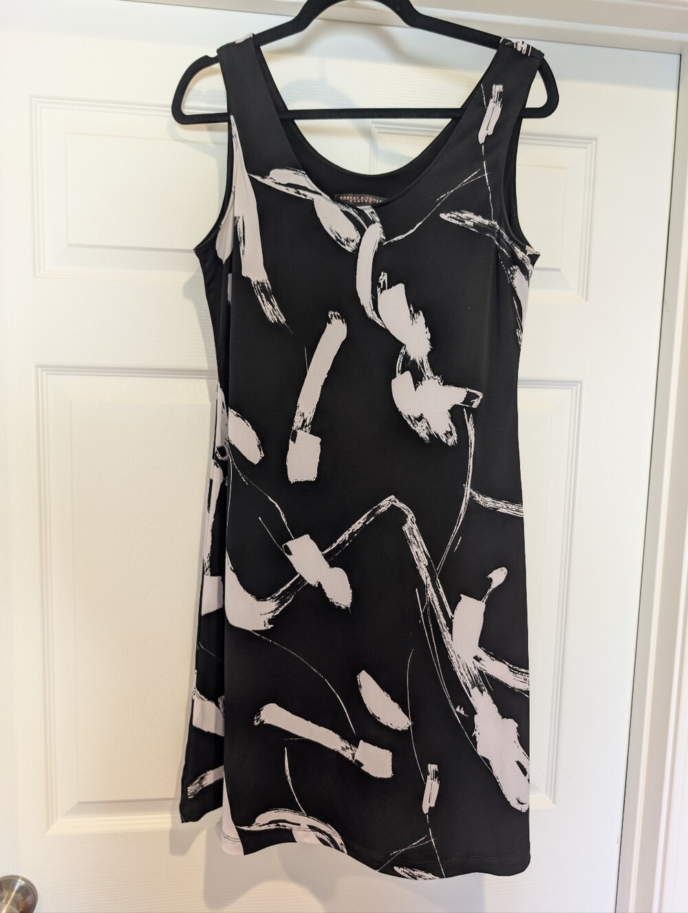 Robert Kitchen Canada Black Gray Abstract Dress S